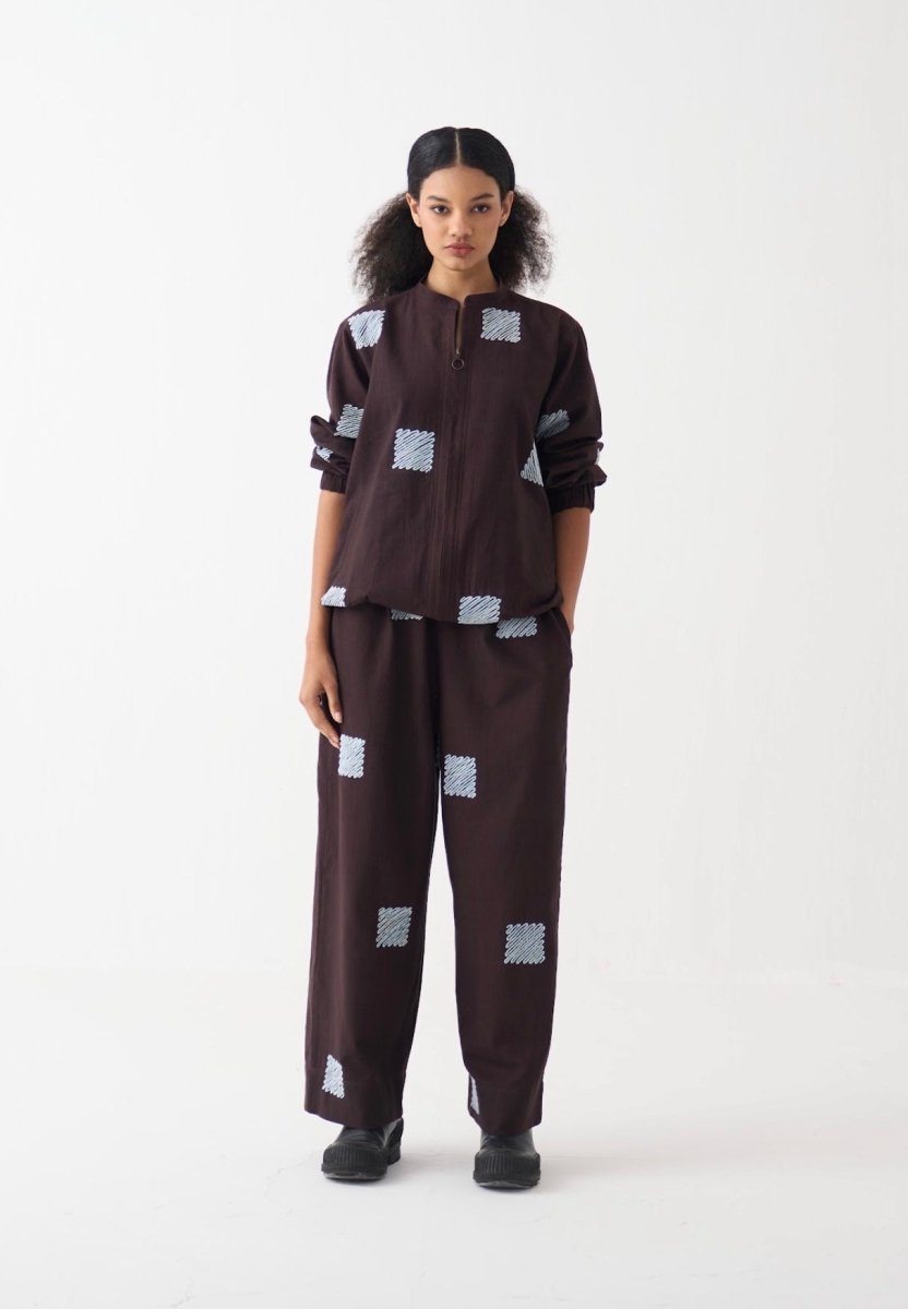 Emb. Bomber Jacket Coord (Set of 2 ) - Three Clothing