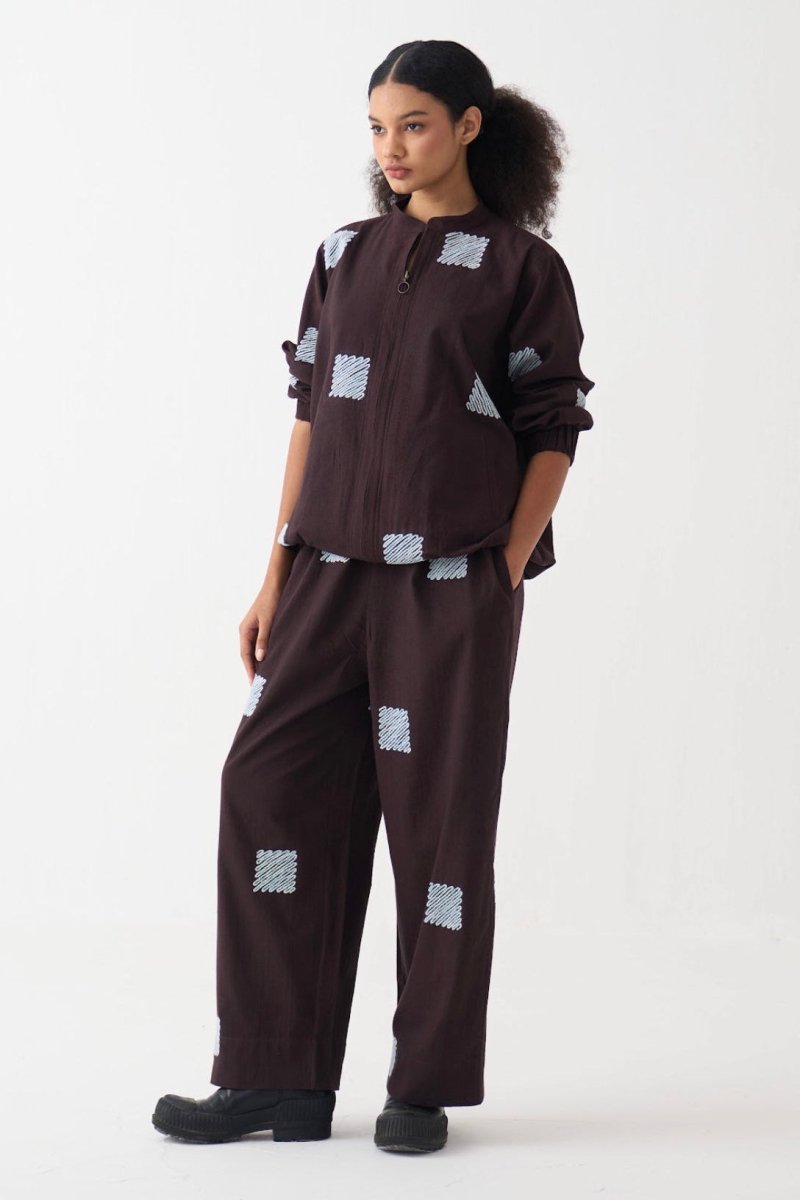 Emb. Bomber Jacket Coord (Set of 2 ) - Three Clothing