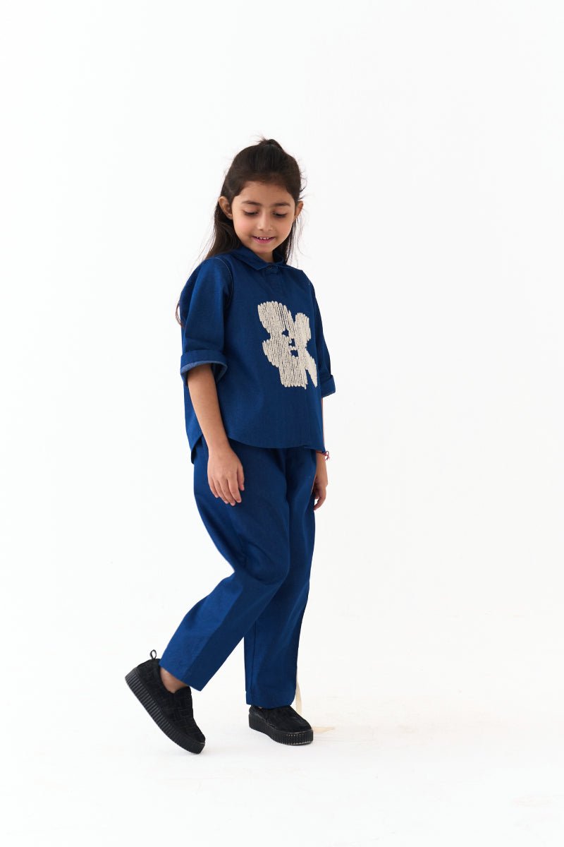 Emb. Floral Shirt Co - Ord - Three Clothing