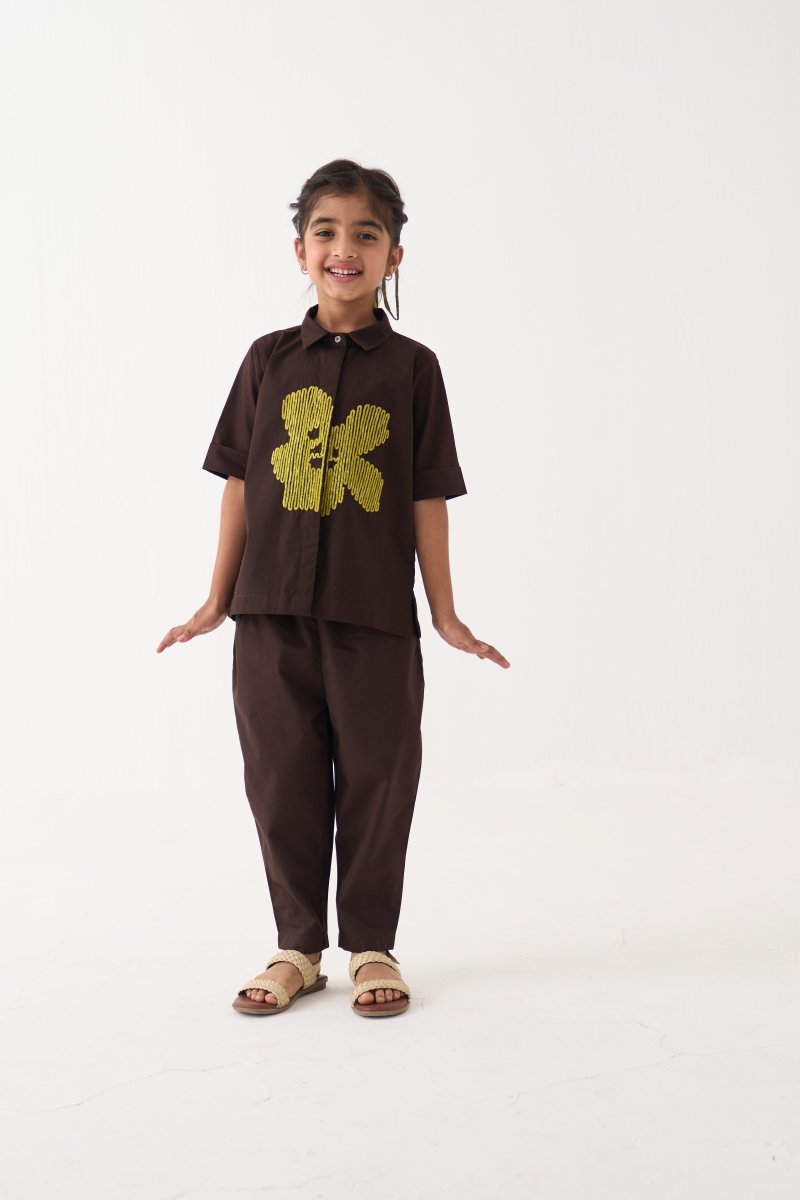 Emb. Floral Shirt Co - ord (Set Of 2) - Three Clothing