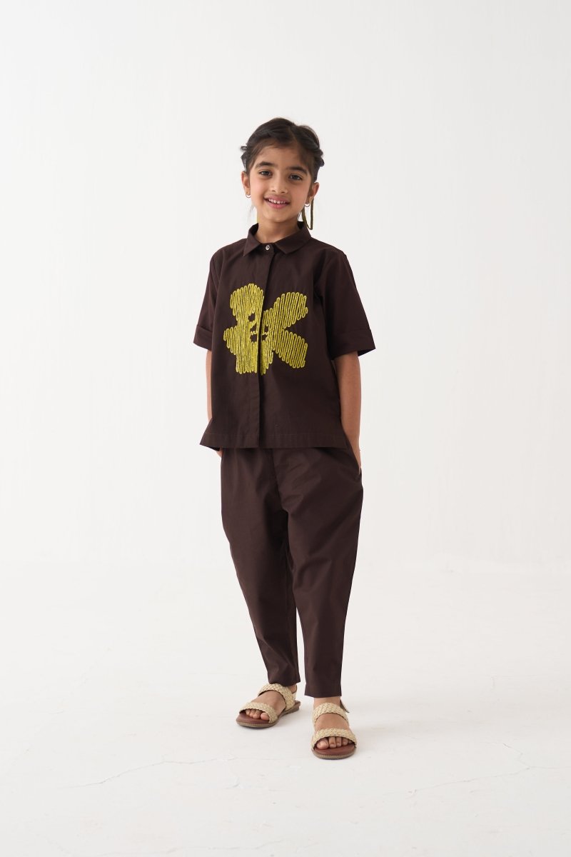 Emb. Floral Shirt Co - ord (Set Of 2) - Three Clothing
