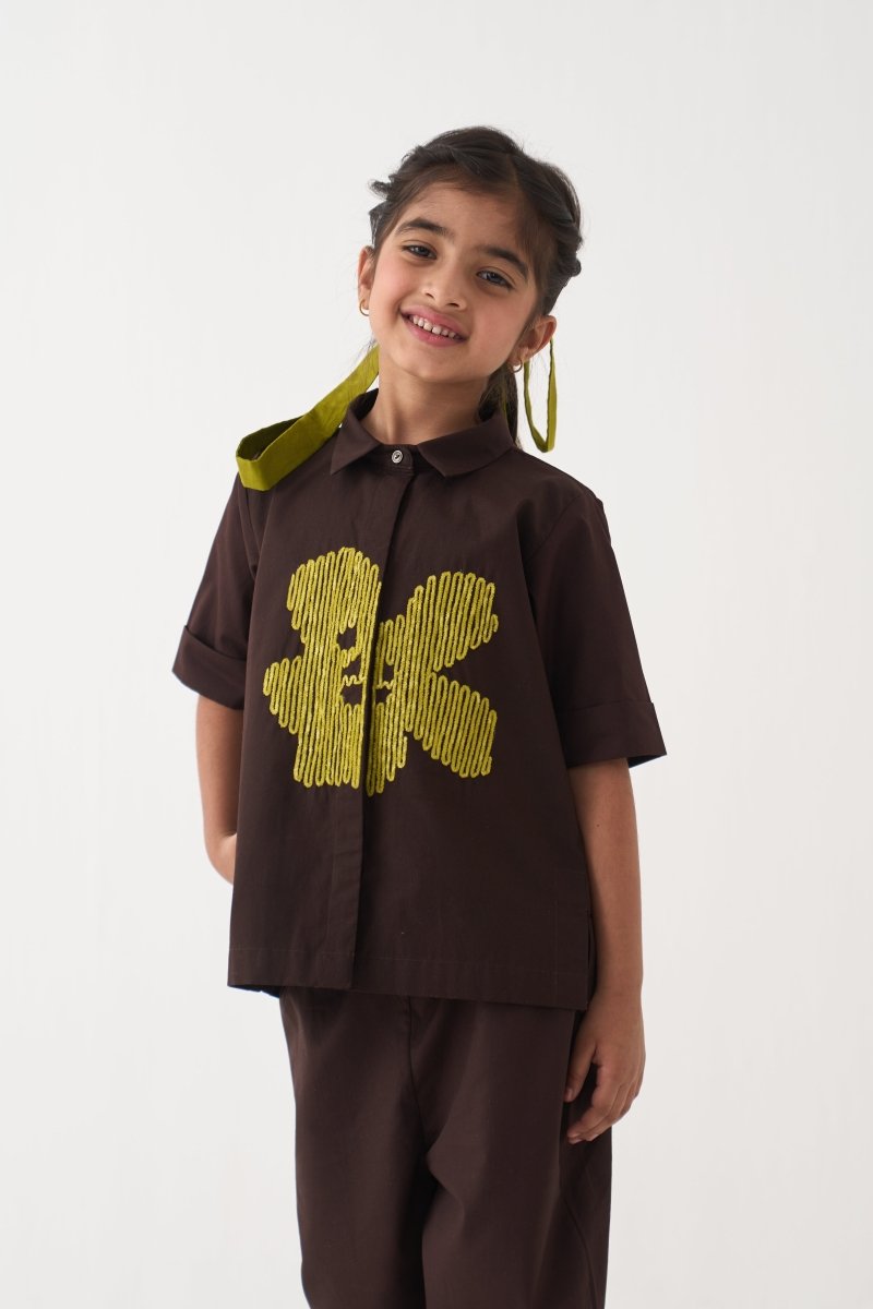 Emb. Floral Shirt Co - ord (Set Of 2) - Three Clothing