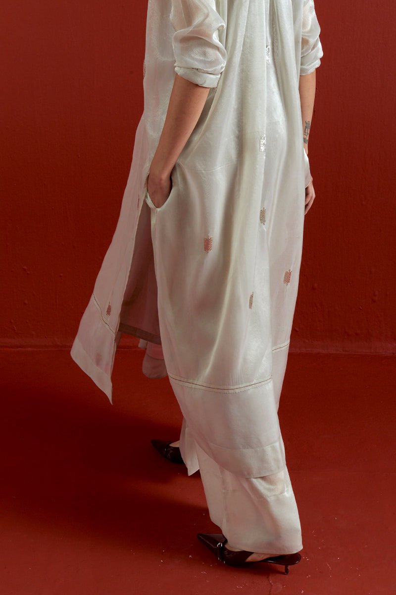 Emb. Gather Neck Shirt Co - Ord - Three Clothing