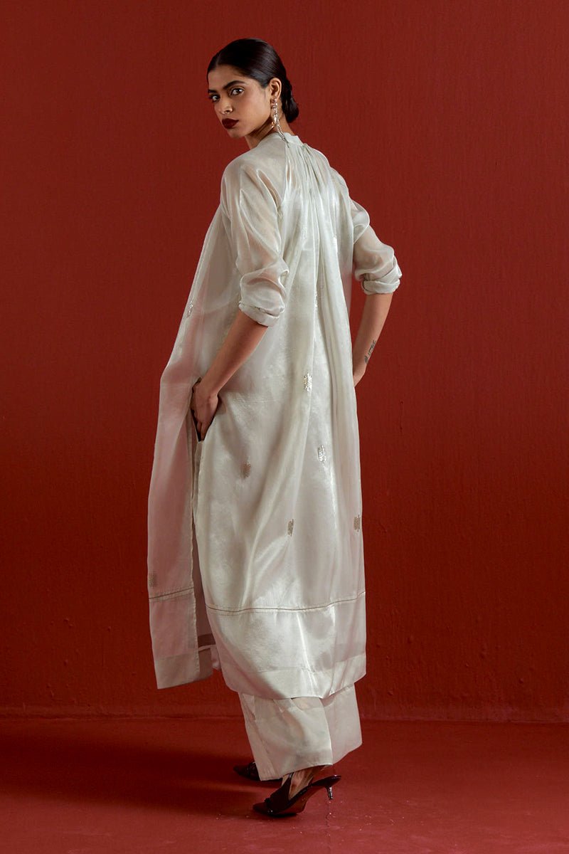 Emb. Gather Neck Shirt Co - Ord - Three Clothing