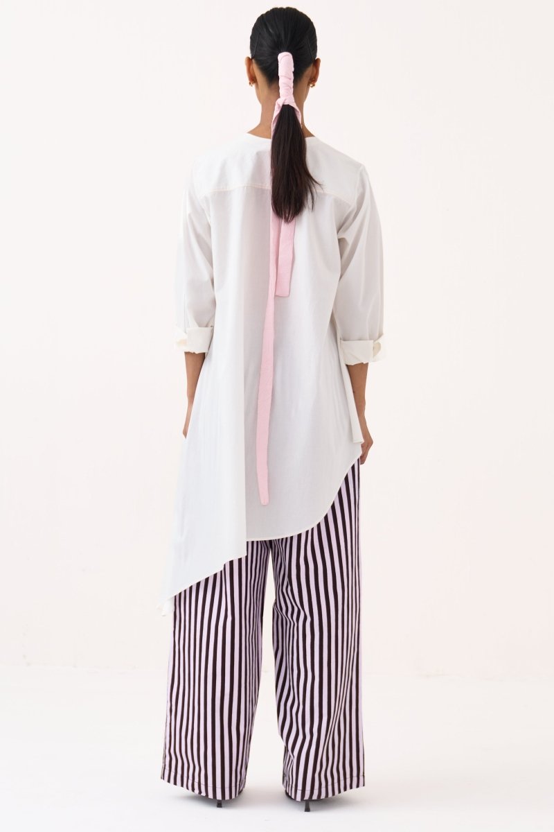 Emb. Patch Asymmetric Hem Co - ord (Set of 2) - Three Clothing