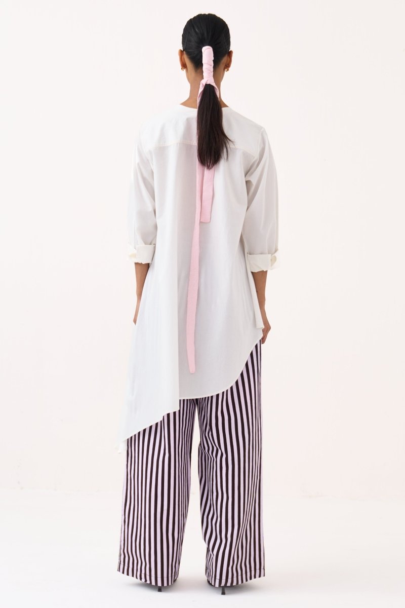 Emb. Patch Asymmetric Hem Co - ord (Set of 2) - Three Clothing