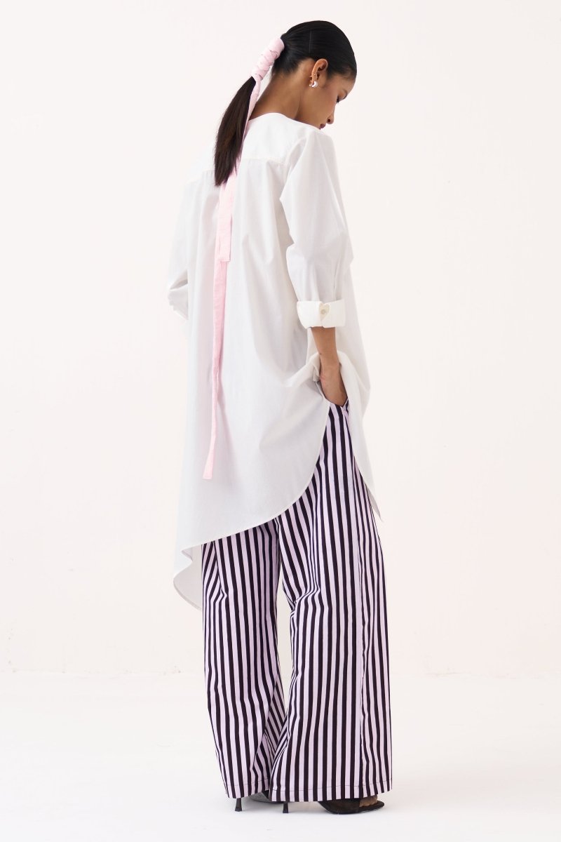 Emb. Patch Asymmetric Hem Co - ord (Set of 2) - Three Clothing