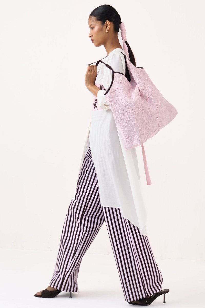 Emb. Patch Asymmetric Hem Co - ord (Set of 2) - Three Clothing