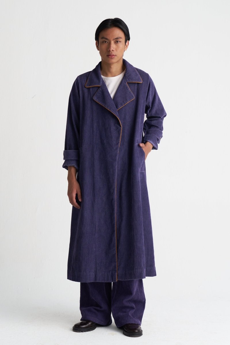 Emb. Patch Corduroy Trench - Three Clothing