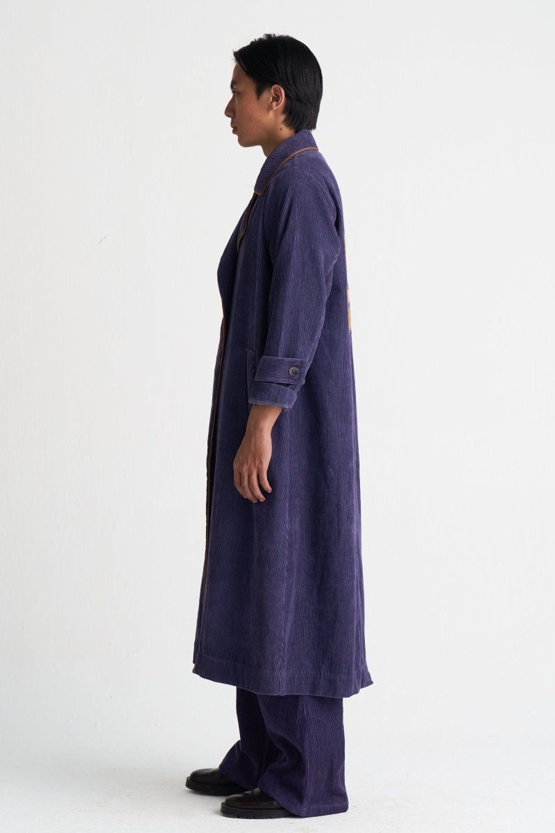 Emb. Patch Corduroy Trench - Three Clothing