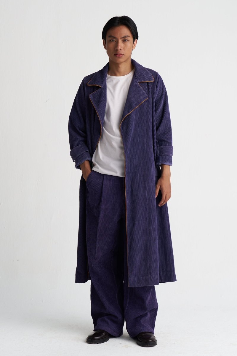 Emb. Patch Corduroy Trench - Three Clothing