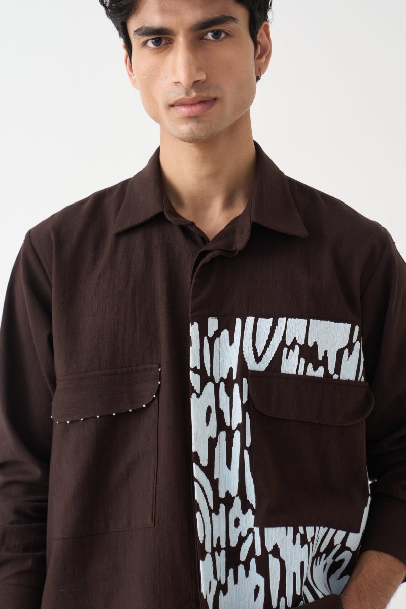 Emb. Patch Detail Shirt - Three Clothing