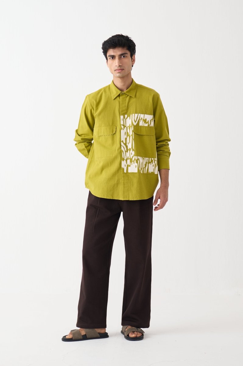 Emb. Patch Detail Shirt - Three Clothing