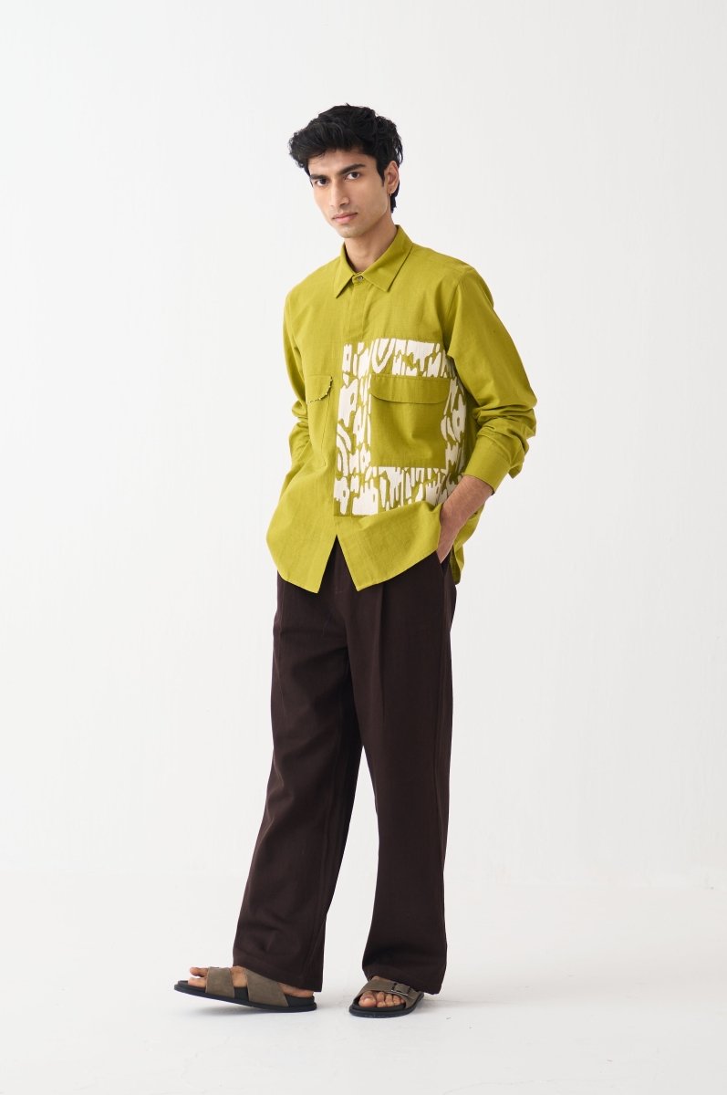 Emb. Patch Detail Shirt - Three Clothing