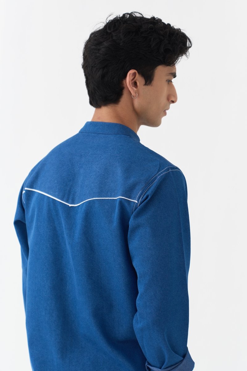 Emb. Patch Pocket Kurta - Three Clothing