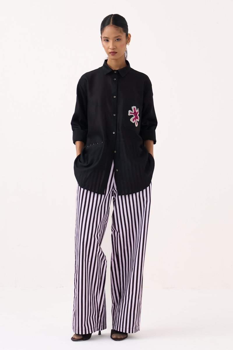 Emb. Patch Pocket Shirt - Three Clothing