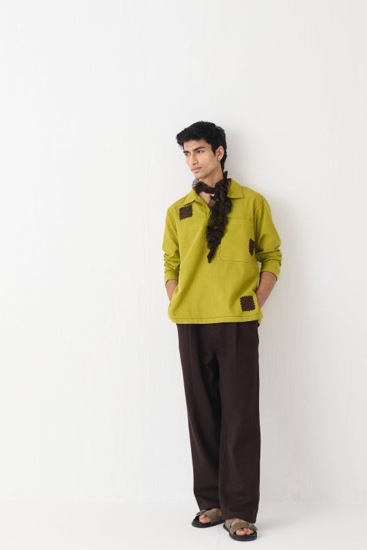 Emb. Patch Pocket Shirt - Three Clothing