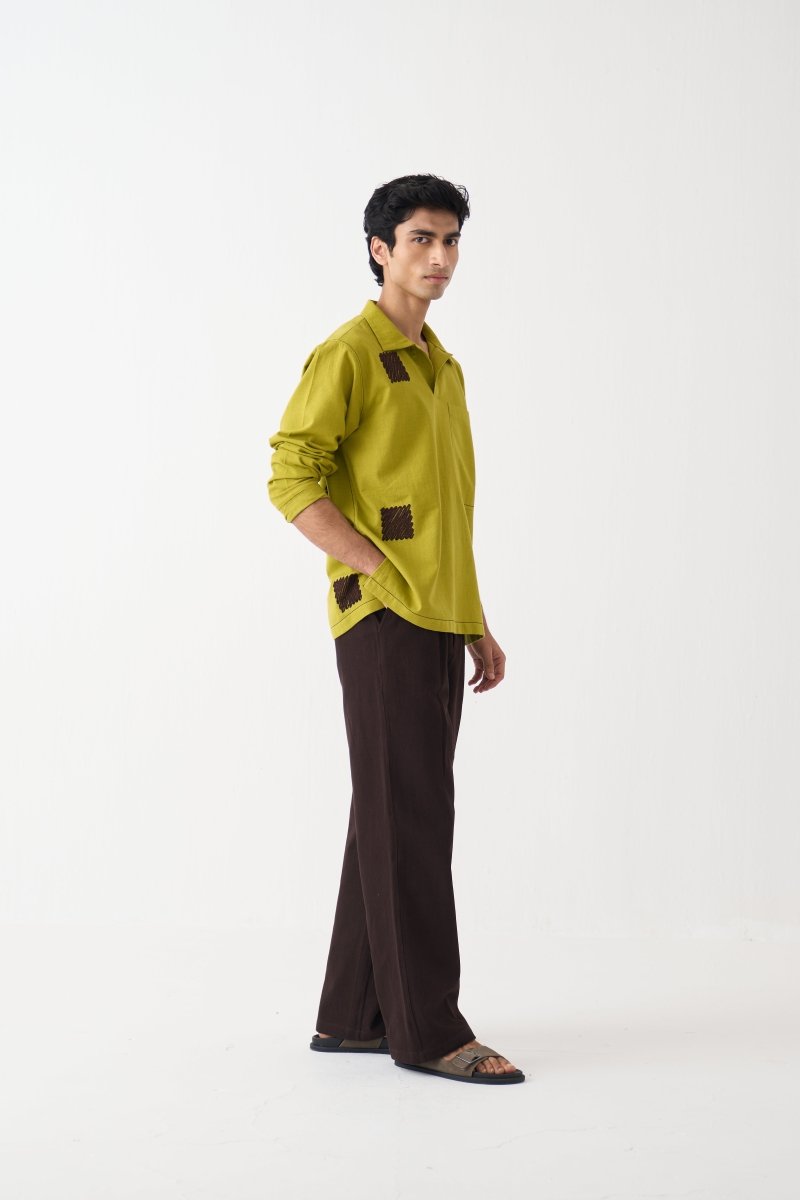 Emb. Patch Pocket Shirt - Three Clothing