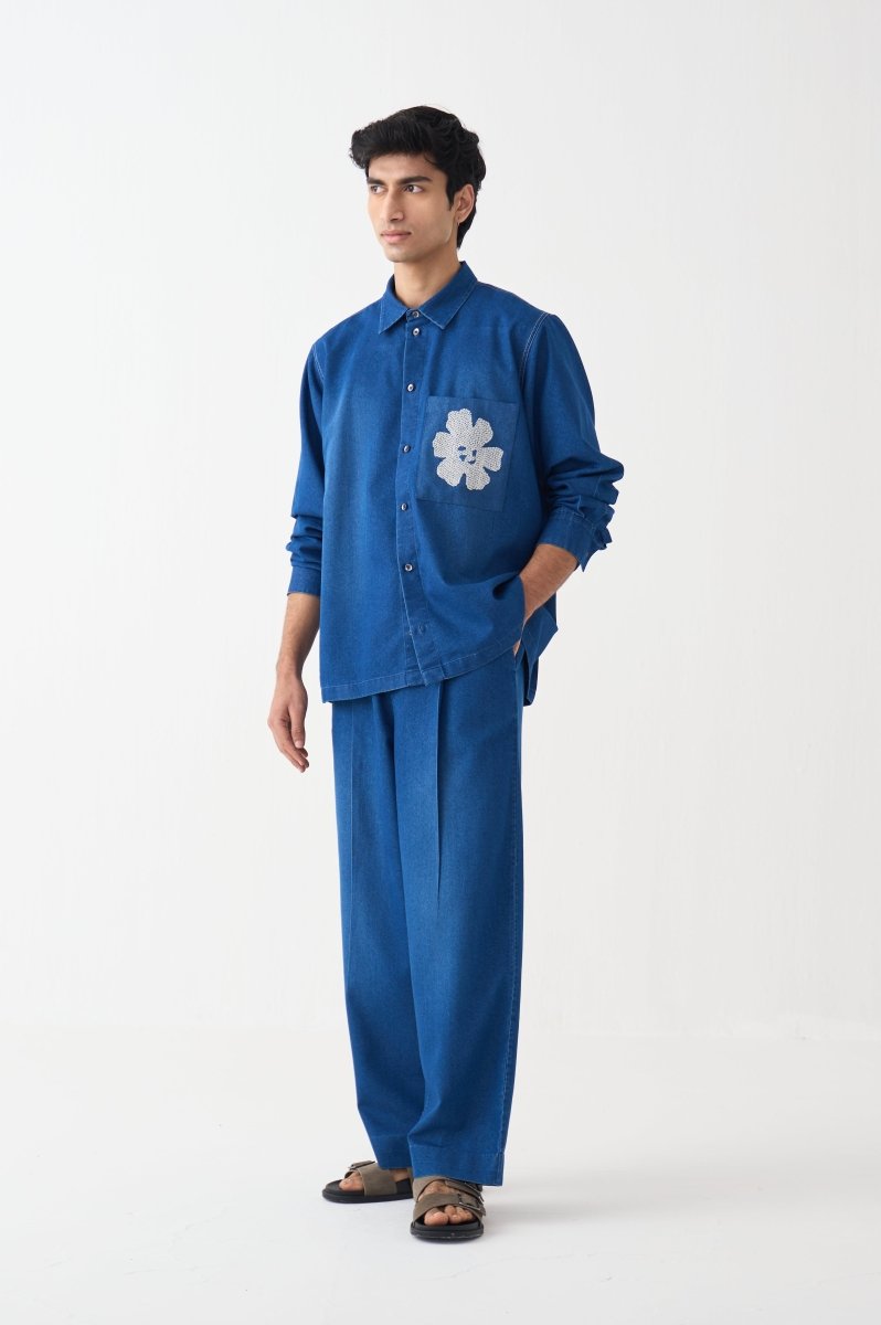 Emb. Patch Pocket Shirt - Three Clothing