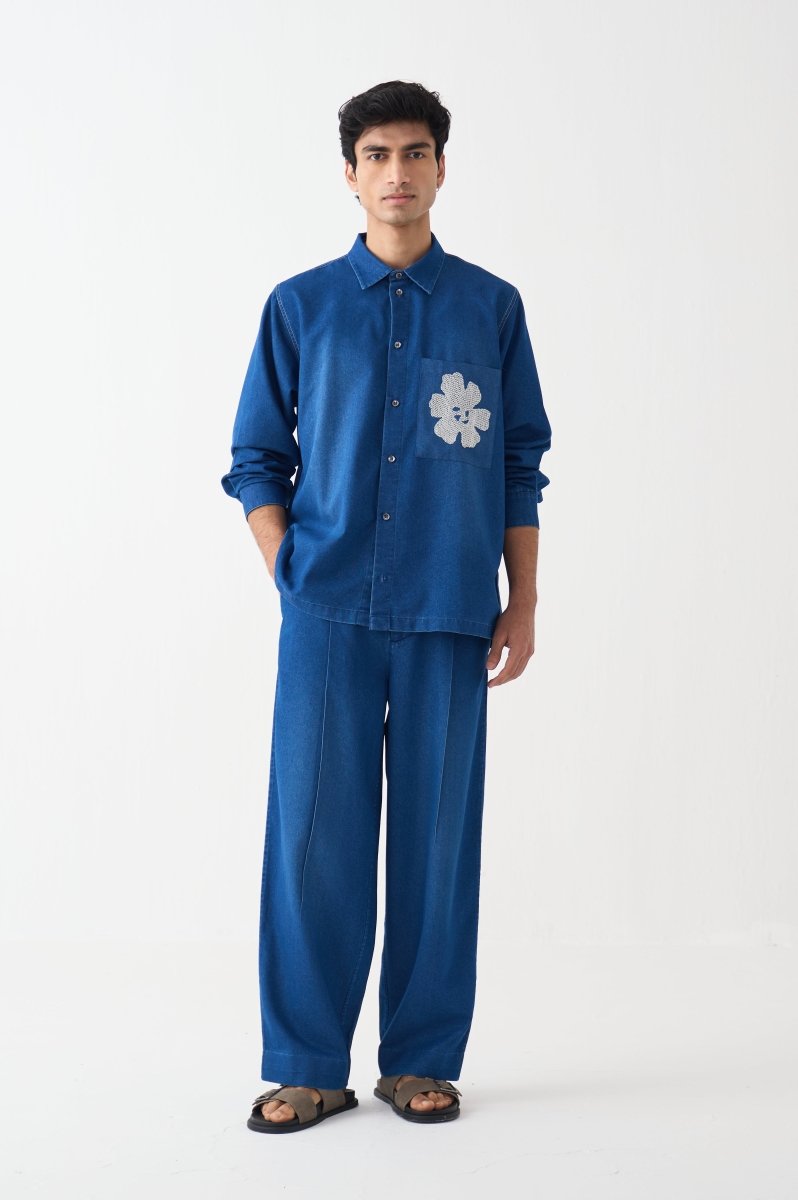 Emb. Patch Pocket Shirt - Three Clothing