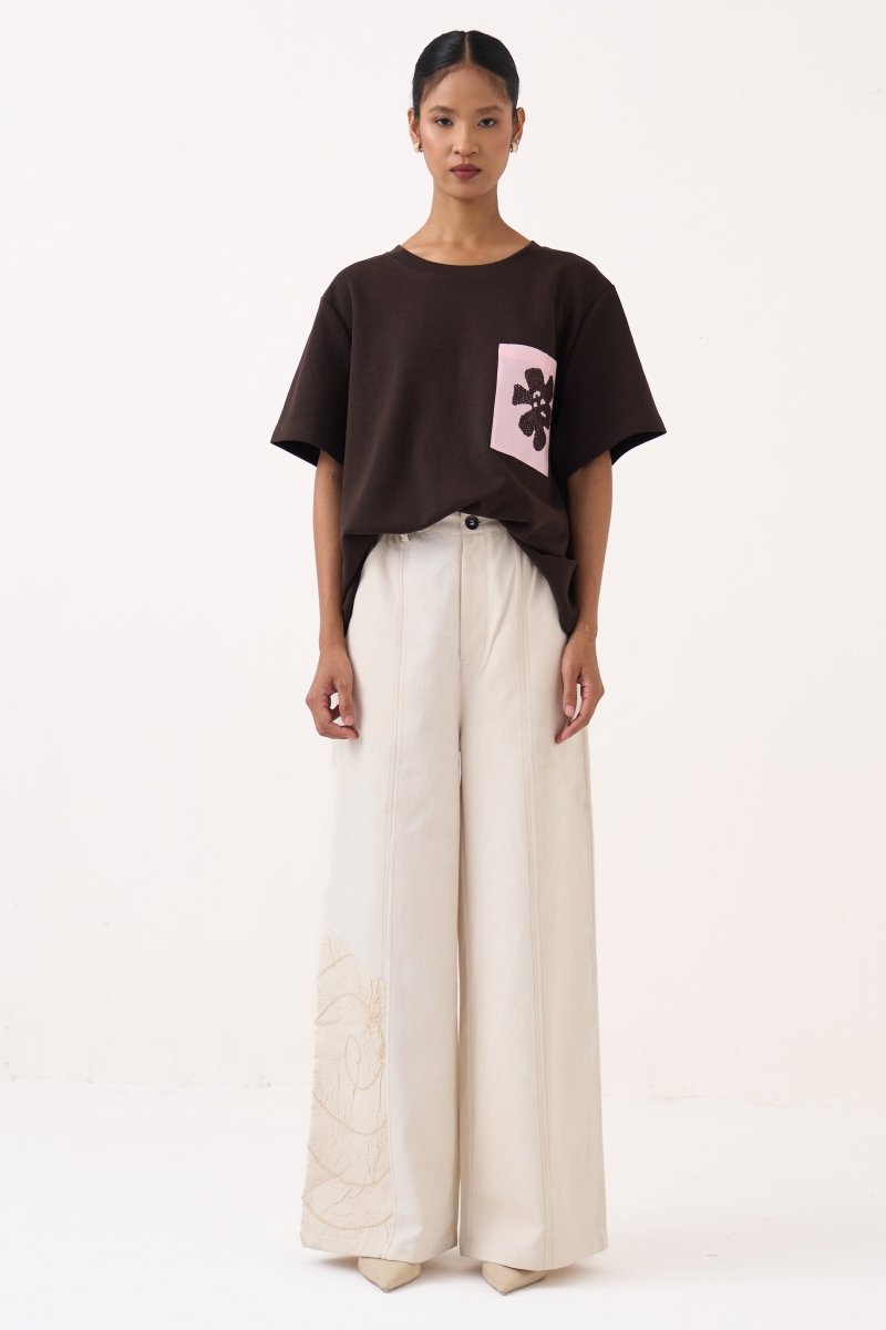 Emb. Patch Pocket T-shirt Co - ord (Set of 2) - Three Clothing