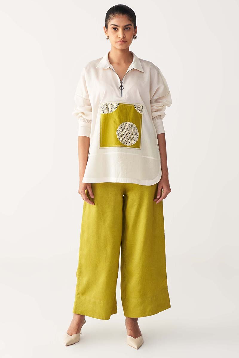 Emb. Patch U Hem Top Co - Ord - Three Clothing