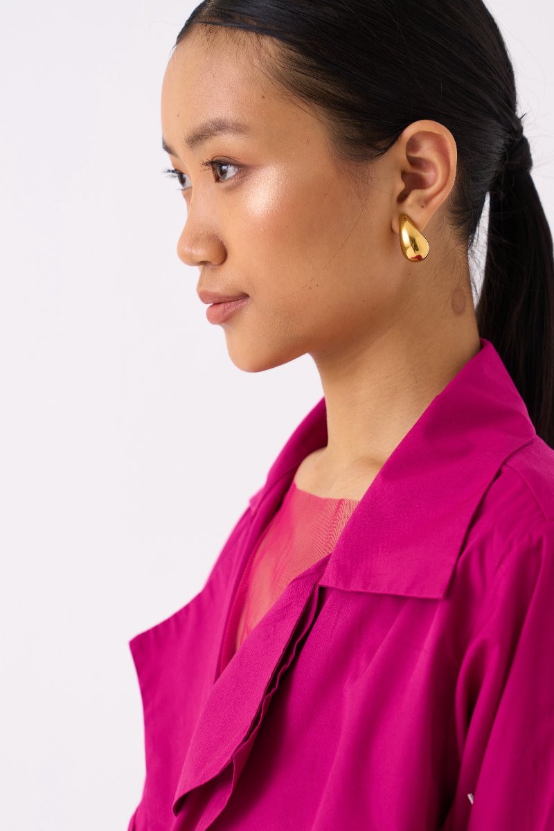 EMB Tie Jacket Fuschia - Three