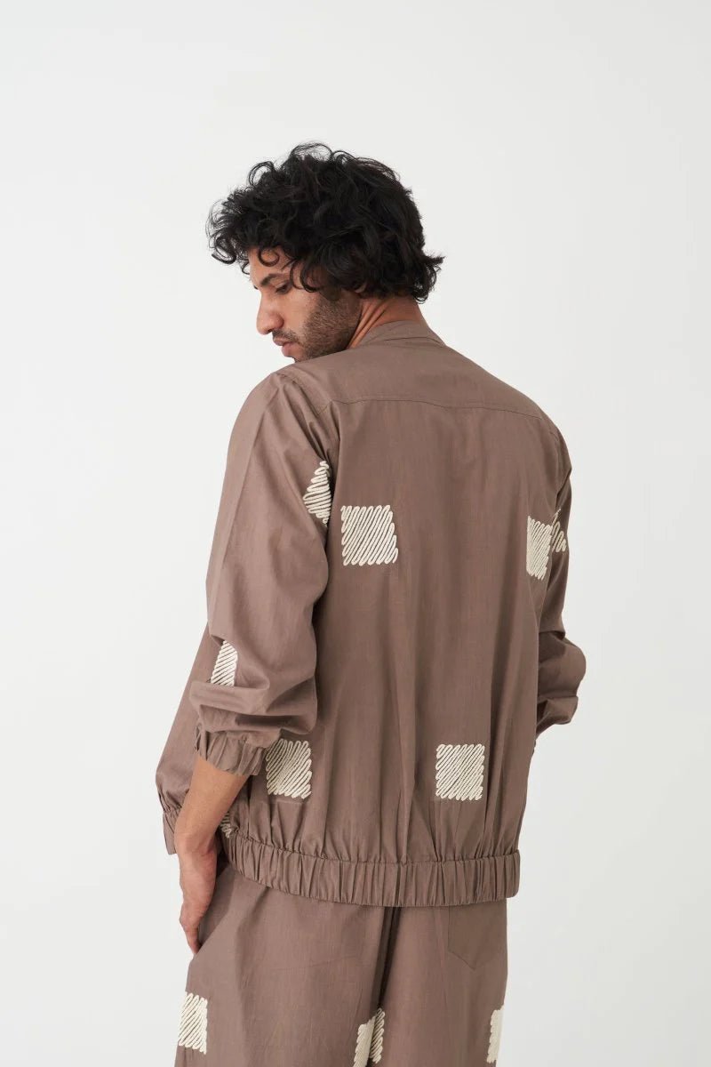 Embroidered Bomber Jacket - Cedar - Three