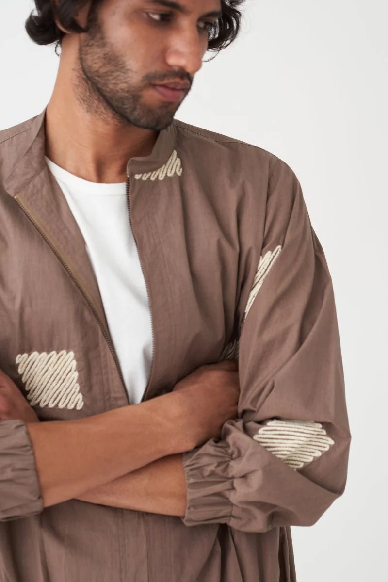 Embroidered Bomber Jacket - Cedar - Three