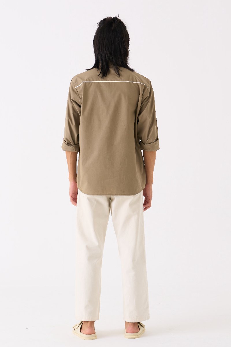 Embroidered Pocket Shirt Sage - Three