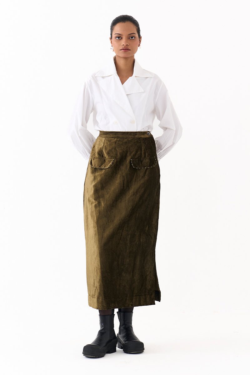 Flap Detail Skirt - Three Clothing