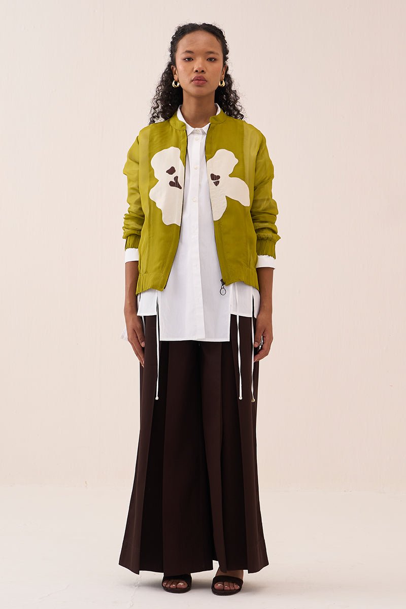 Floral Applique Bomber - Three Clothing