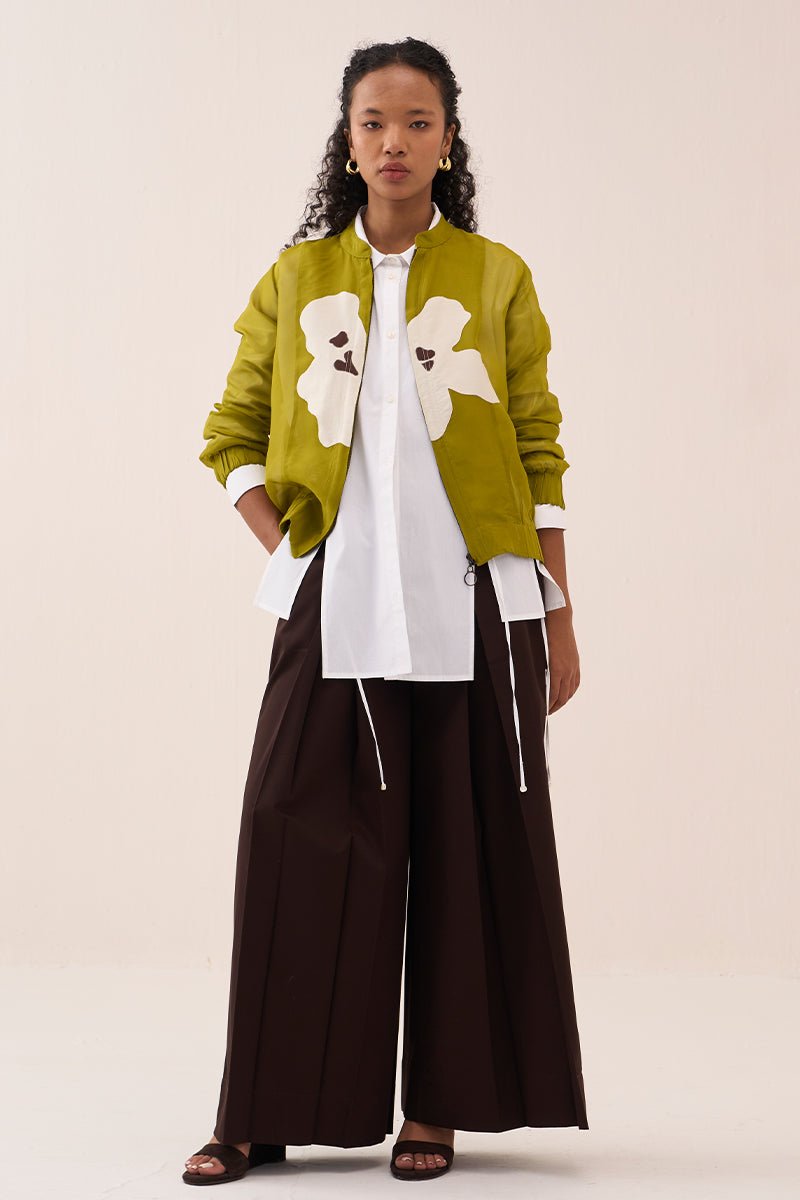 Floral Applique Bomber - Three Clothing