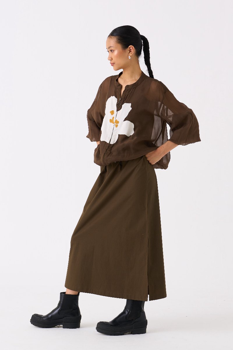 Floral Applique Bomber Jacket Co ord Set of Hunter Green