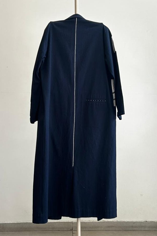 Floral Applique Detail Jacket- Navy - Three Clothing