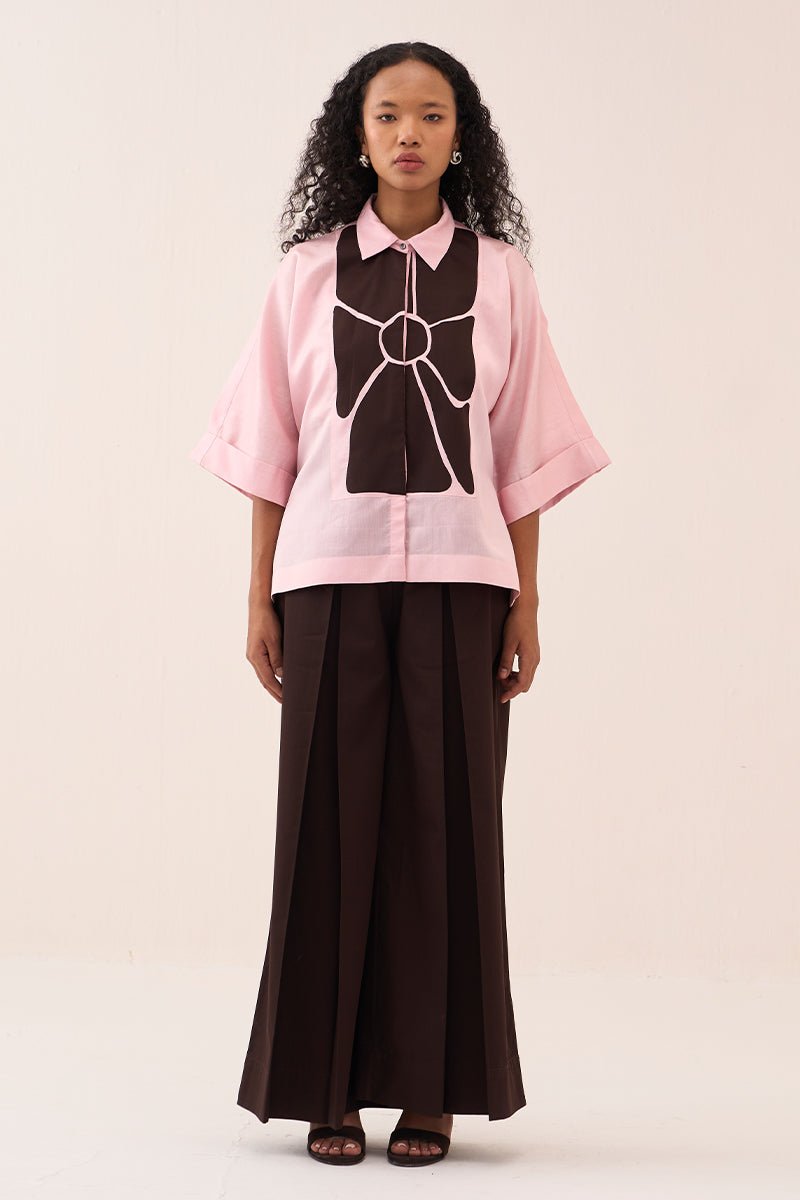 Floral Applique Shirt - Three Clothing