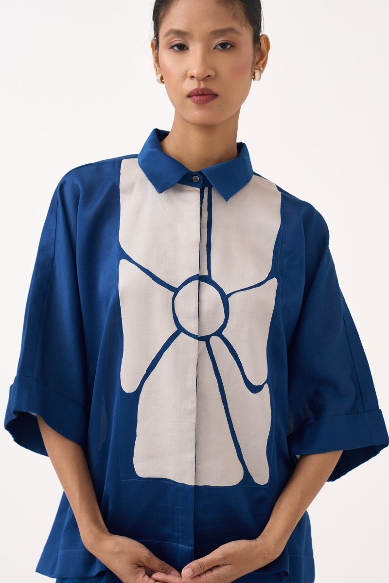Floral Applique Shirt - Three Clothing