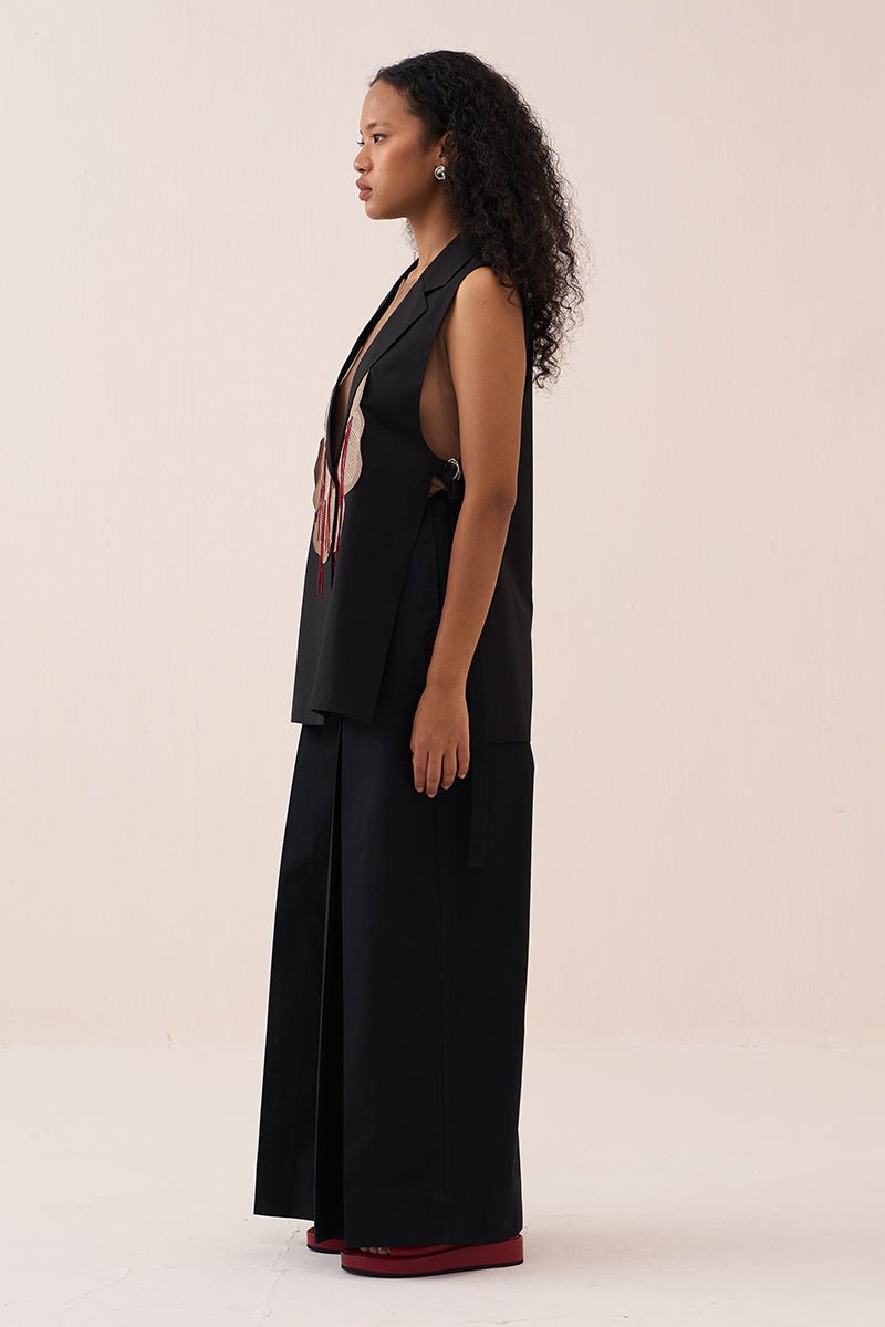 Floral Applique Waistcoat Co - Ord (Slip Included) (Set Of 2) - Three Clothing