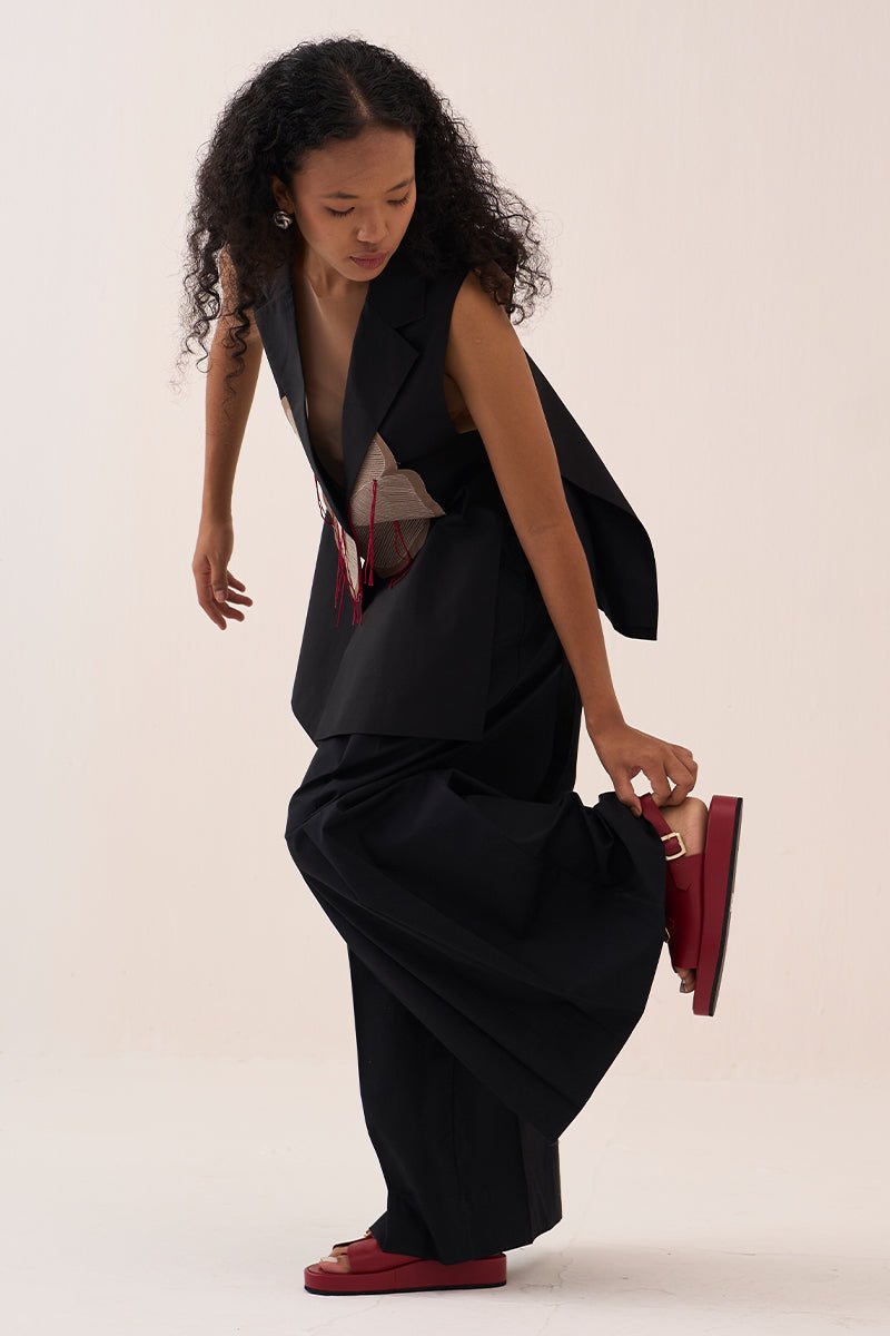 Floral Applique Waistcoat Co - Ord (Slip Included) (Set Of 2) - Three Clothing