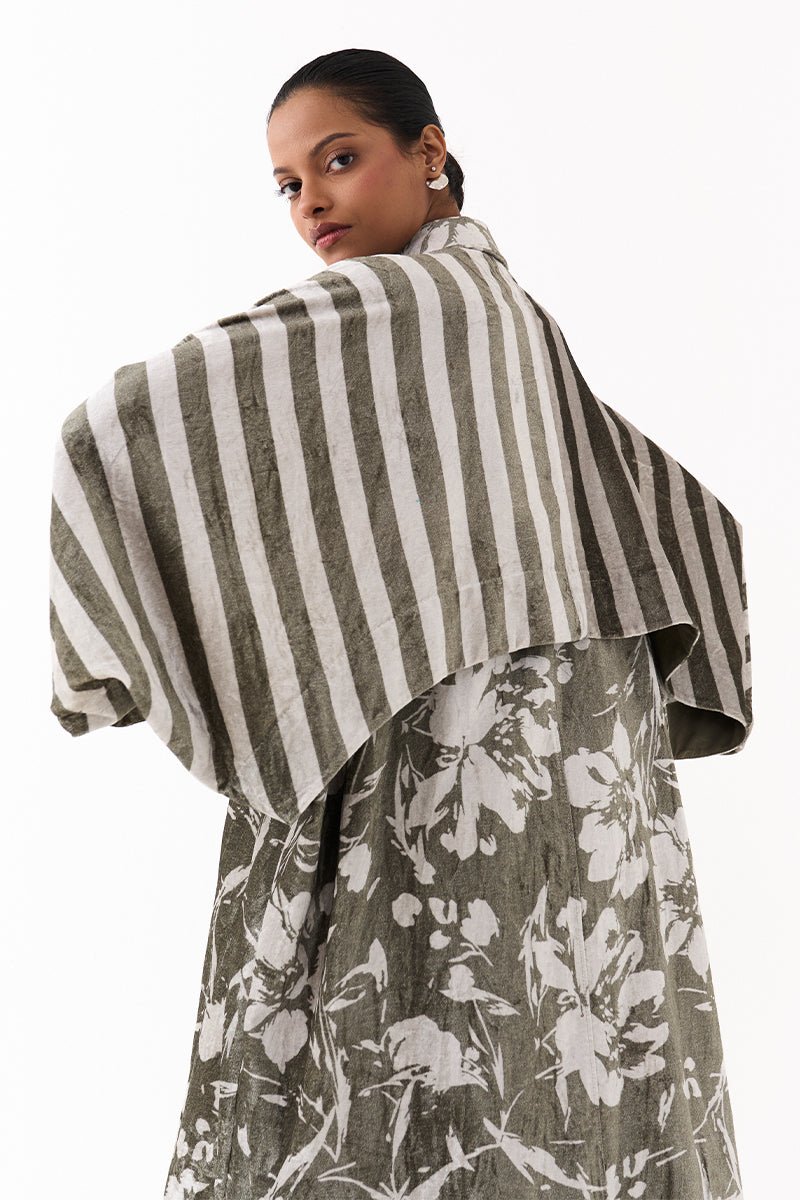 Floral Bat Sleeve Jacket - Three Clothing