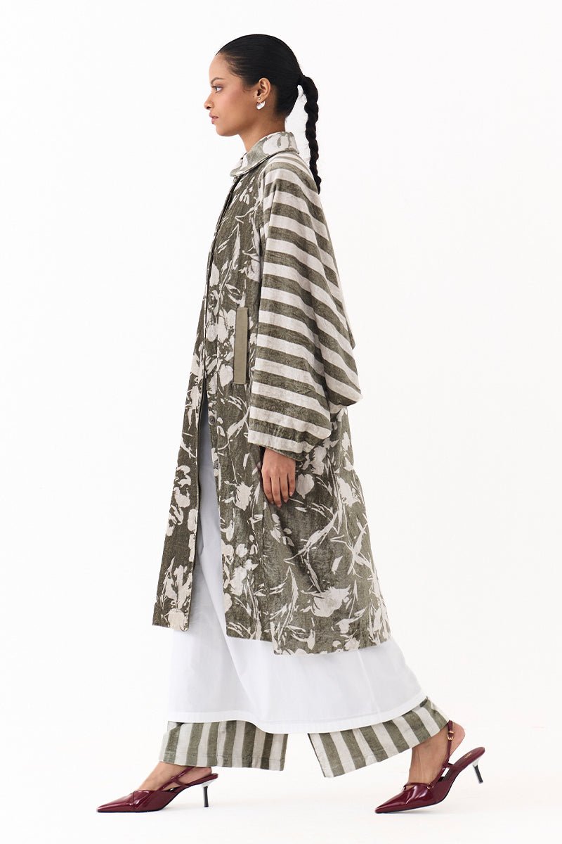 Floral Bat Sleeve Jacket - Three Clothing