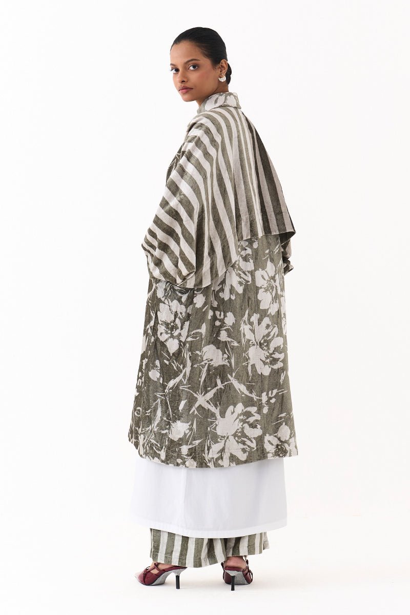 Floral Bat Sleeve Jacket - Three Clothing