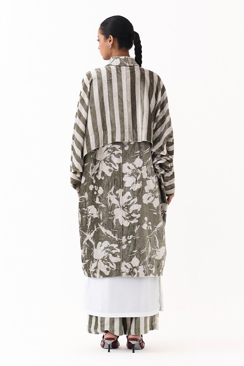 Floral Bat Sleeve Jacket Co - Ord (Set of 3) - Three Clothing