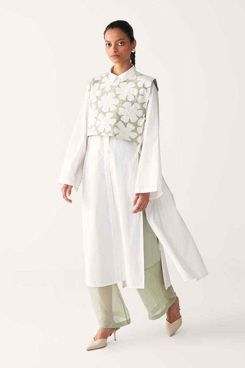 Floral Crop Overlay Co - Ord (Set Of 2) - Three Clothing