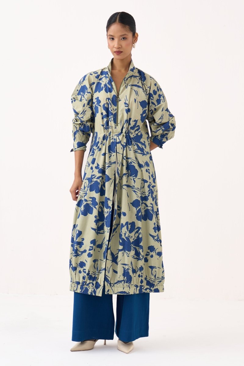 Floral Drawstring Tunic Co - ord (Set of 2) - Three Clothing