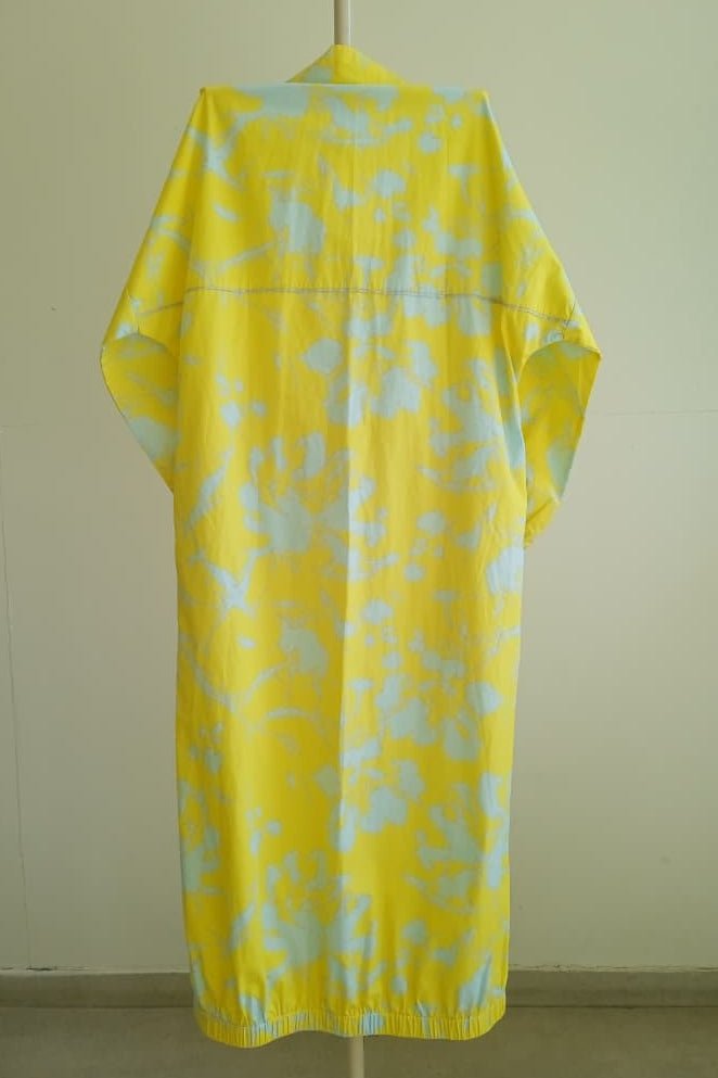 Floral Drawstring Tunic- Yellow & Blue - Three Clothing