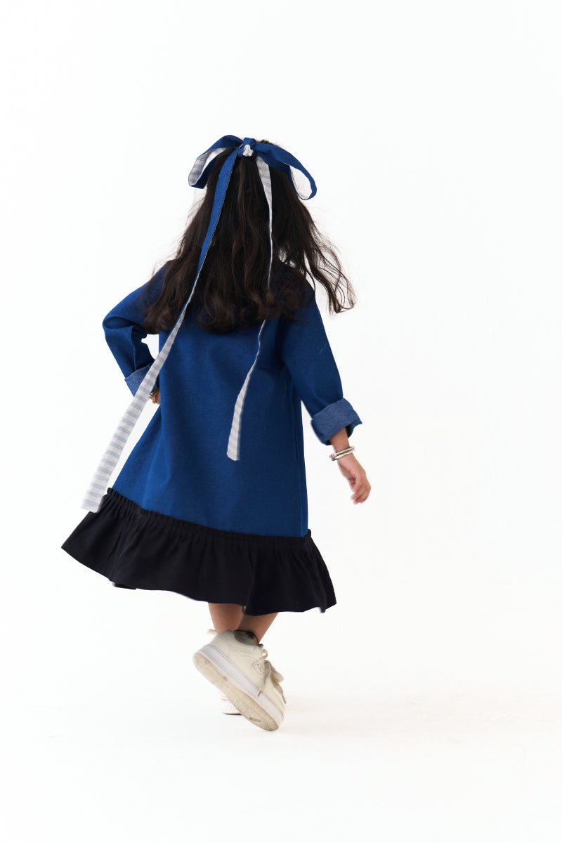 Floral Emb. Frill Dress - Three Clothing