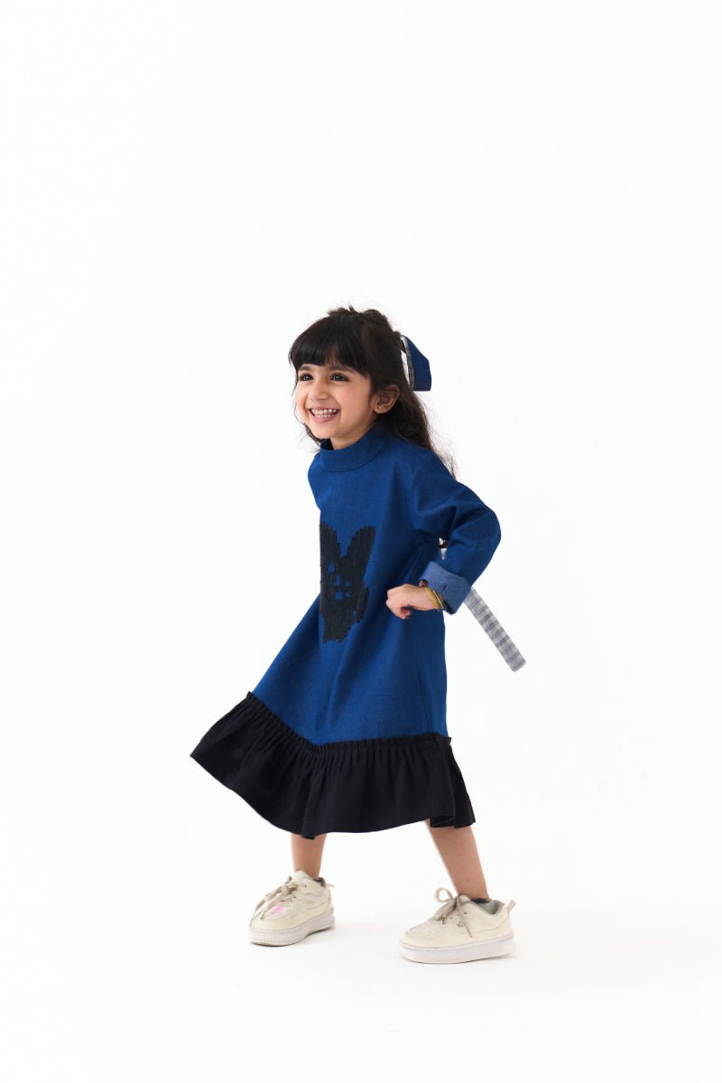 Floral Emb. Frill Dress - Three Clothing