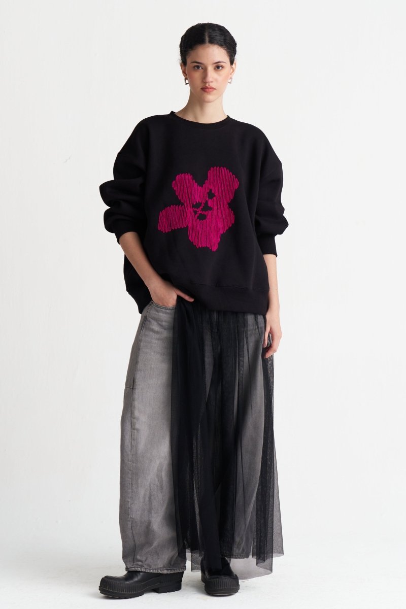 Floral Emb. Jumper - Three Clothing