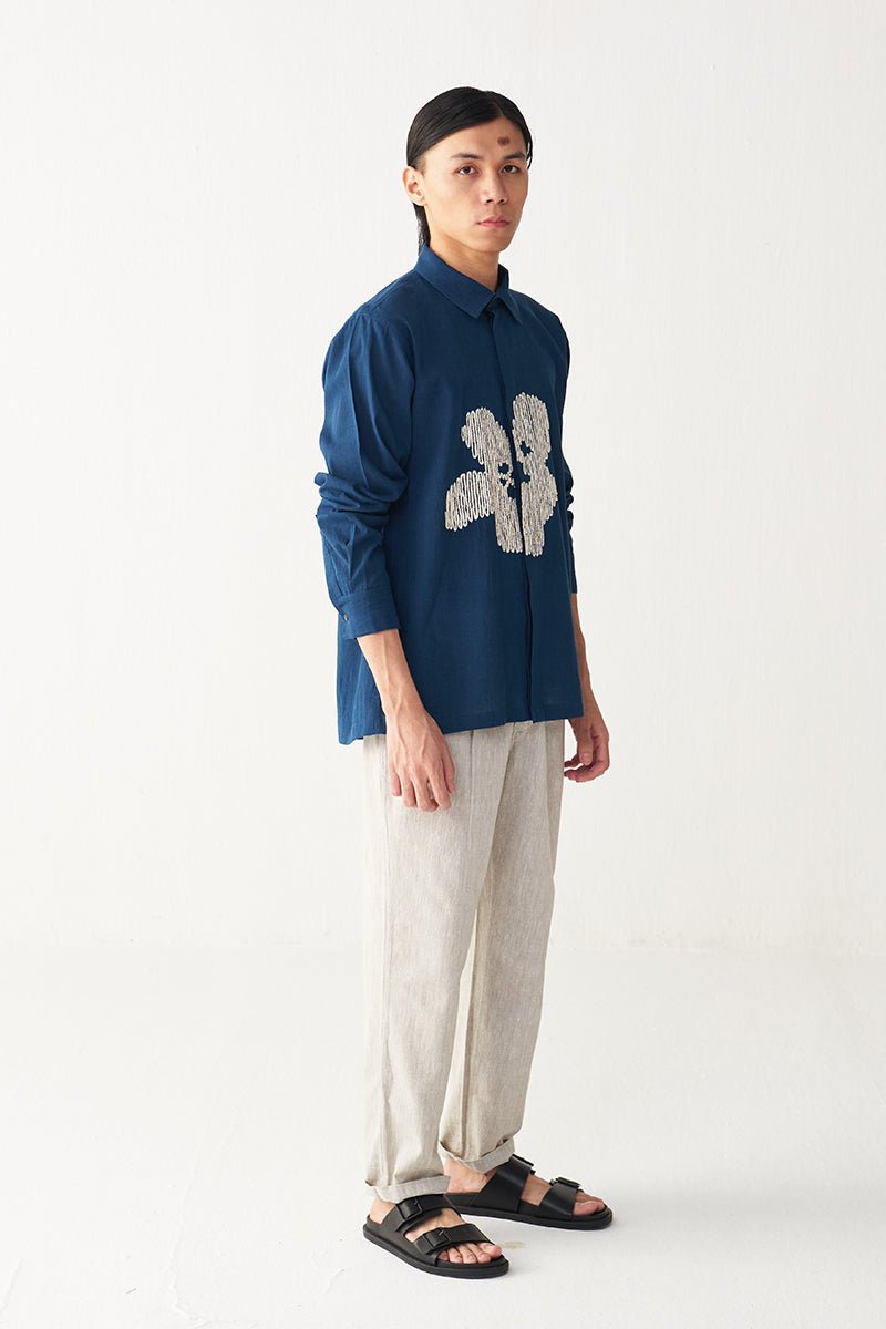 Floral Emb. Shirt - Three Clothing